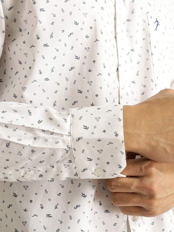 Indian Terrain Men All Over Print White Shirt